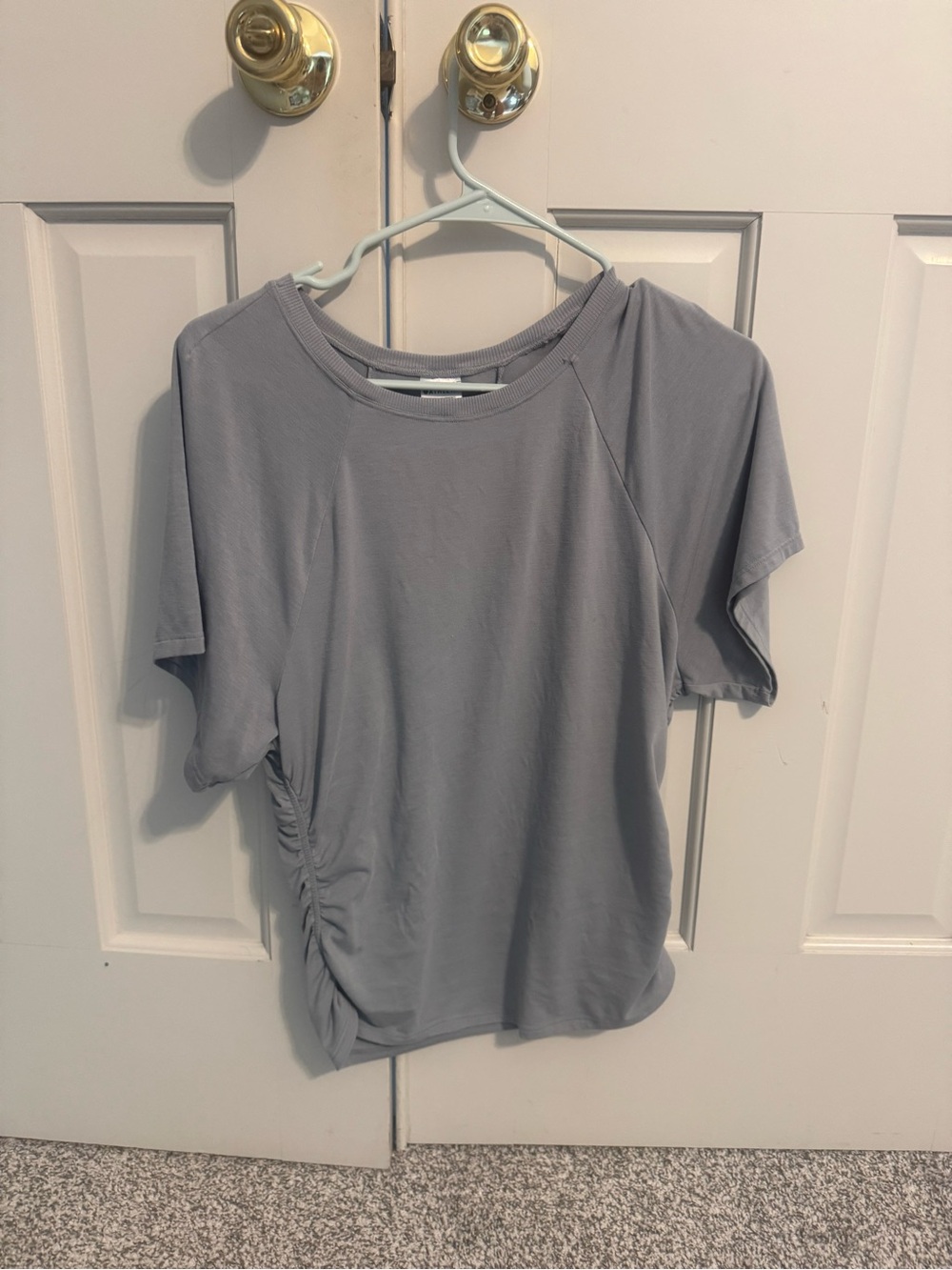 Athleta Short Sleeve Ruched Tee - Gray